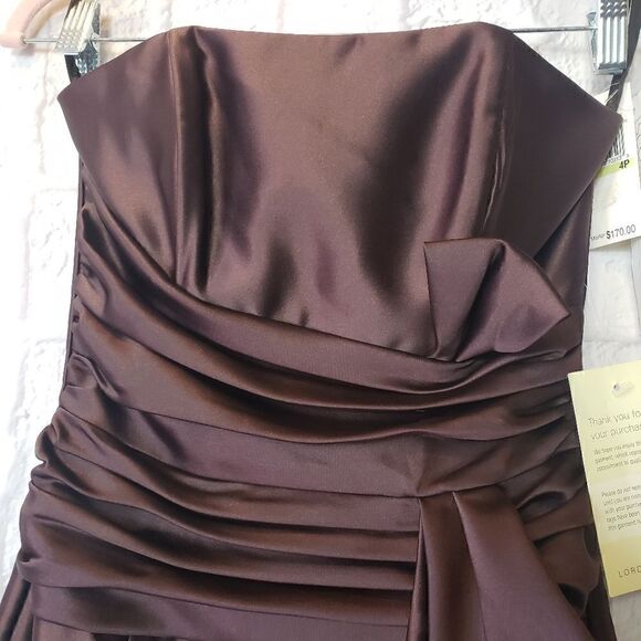SCOTT/JESSICA MCCLINTOCK Satin Strapless Formal Dress - Picture 4 of 10